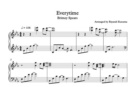 Everytime Britney Spears Sheet Music