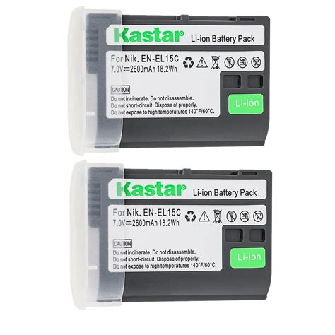 Kastar 2 Pack Battery Replacement For Nikon EN EL15c ENEL15C EN EL15b