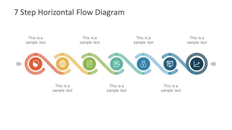 7 Step Horizontal Flow Diagram For PowerPoint SlideModel