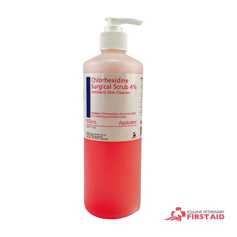 Chlorhexidine Scrub 4 500ml Equine Veterinary First Aid