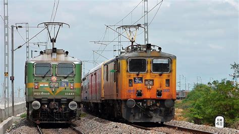 Very Rare Tejas WAP5 Hauling 12163 MGR Chennai Central SF Express YouTube