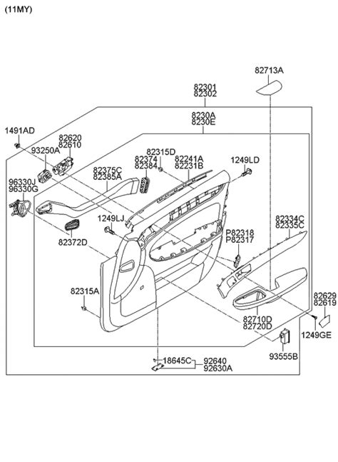 M Aj Genuine Hyundai Panel Complete Front Door Trim Lh