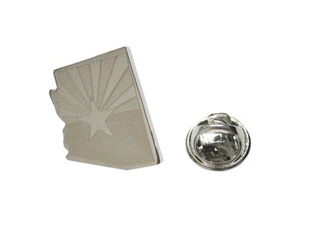 Arizona State Map Shape And Flag Design Lapel Pin Kiola Designs