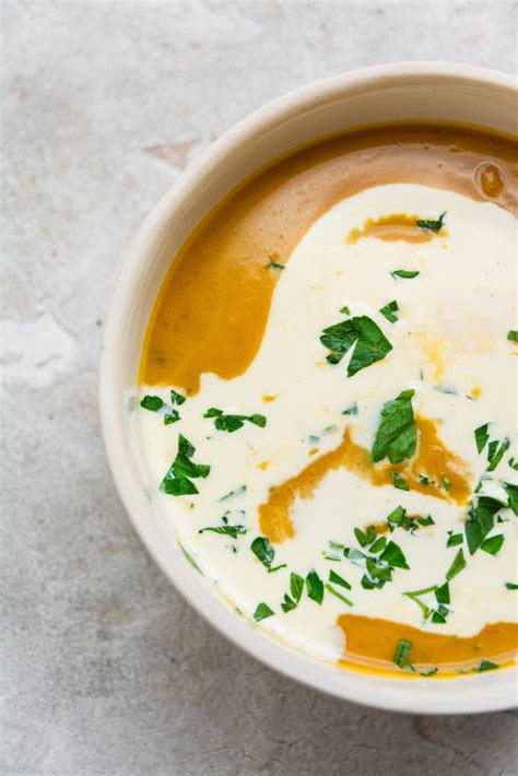 Pumpkin Soup With Garlic Bread