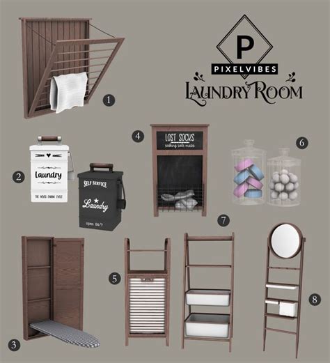 Laundry Room Pixel Vibes On Patreon In Sims Cc Furniture