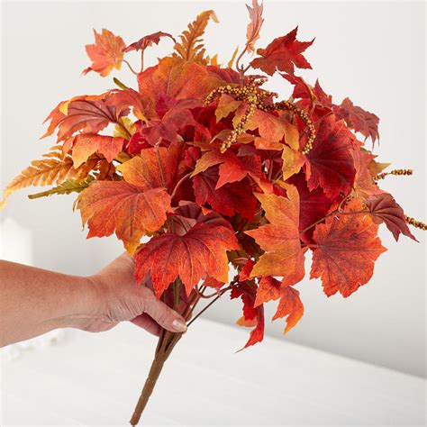 Fall Artificial Fern And Maple Leaf Bush Bushes And Bouquets Floral