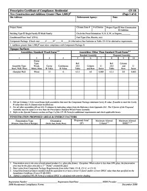 Fillable Online Prescriptive Certificate Of Compliance Residential Cf