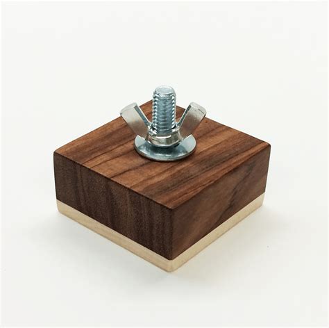 Montessori Bolt Block Wing Nut in Exotic Wood - Puzzleheads Educational Products