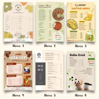 Jual Jasa Desain Menu Daftar Menu Desain Menu Makanan Desain Menu