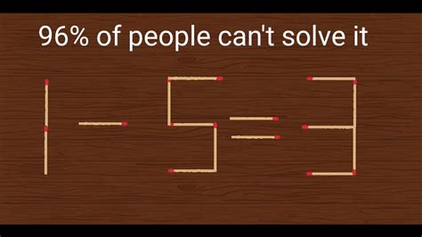 Tricky Matchstick Puzzle Only Brilliant Mind Can Solve Puzzle