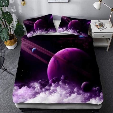 Galaxie Plan Te Ext Rieur Espace Track Constellation Bleu Violet Parure