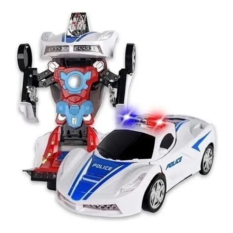 Brinquedo Transformers Carro Vira Robo Som Luz Policial No Shoptime