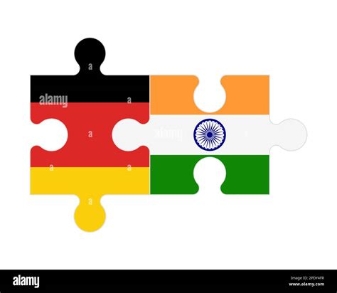 Connected Puzzle Of Flags Of Germany And India Vector Stock Vector