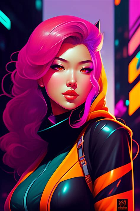 Lexica A Colorful Comic Noir Illustration Painting Of A Cyberpunk