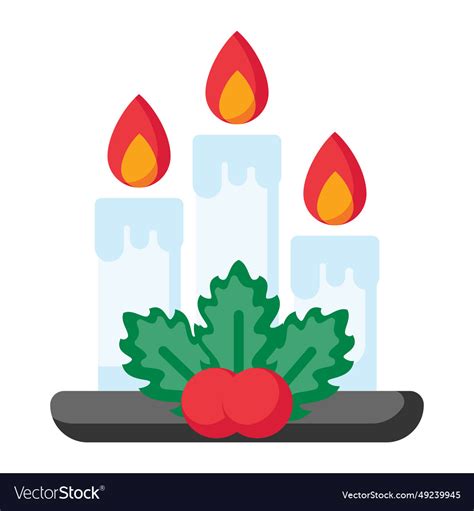 Candle christmas icon Royalty Free Vector Image