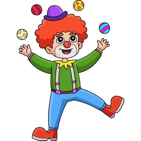 Premium Vector Birthday Clown Juggling Cartoon Colored Clipart