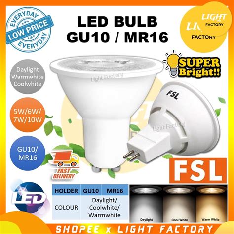 Sirim Approved Fsl Gu Mr Led Bulb W W W Spot Eyeball Bulb Eye