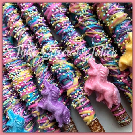 Unicorn Chocolate Pretzels Party Favors Unicorn Birthday Party