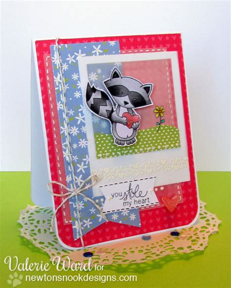 Newtons Nook Designs Raccoon Love Card By Valerie Ward