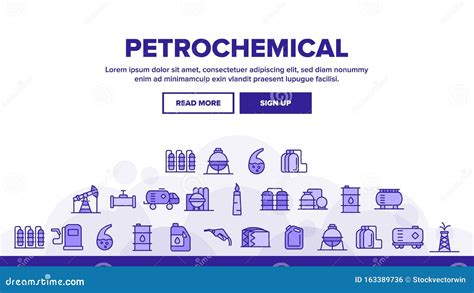 Petrochemical Industry Vector Thin Line Icons Set Stock Vector