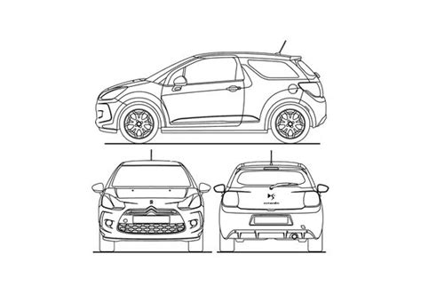 Download Drawing Citroen Ds3 Hatchback 2010 In Ai Pdf Png Svg Formats