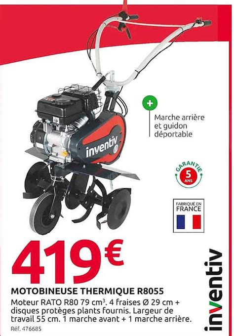 Promo Motobineuse Thermique 79 Cm³ Inventiv Bineuse électrique 1500w