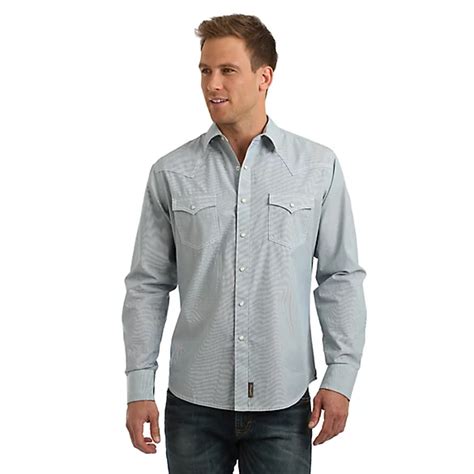 Mens Wrangler Retro® Long Sleeve Railroad Stripe Western Shirt Mens