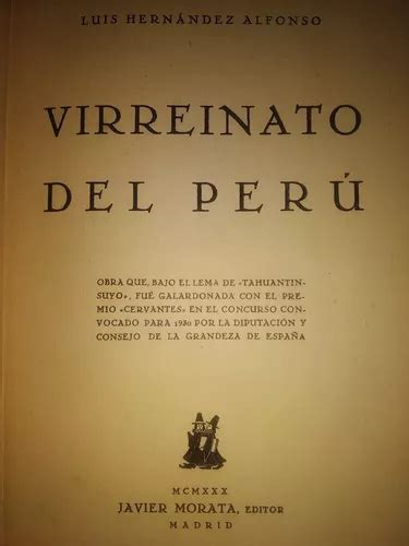 Virreinato Del Per Luis Hern Ndez Alfonso En Venta En Lima Lima Por