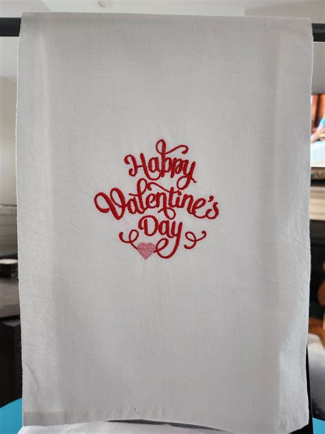 Embroidered Kitchen Towel Valentines Day Happy Valentines Day Sew Creative T Shop