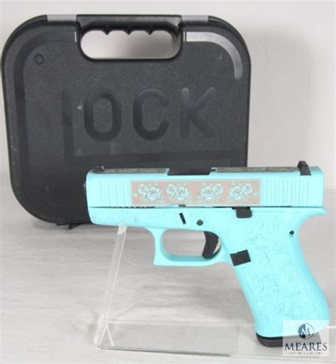 New Glock 43x Glock N Roses Tiffany Blue 9mm Luger Semi Auto Pistol