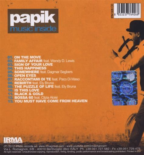 Papik -Music Inside -irma recor CD Grooves.land/Playthek