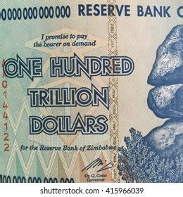 One Hundred Trillion Dollar Banknote Zimbabwe Stock Photo 415966039