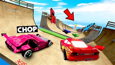 Gta Mega Ramp Challenge With Ligtning Speed Chop Youtube