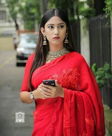 Most Beautiful Models Beauty Women Red Saree Saree Blouse Saree