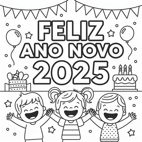 Desenhos De Crian As No Ano Novo Para Colorir E Imprimir