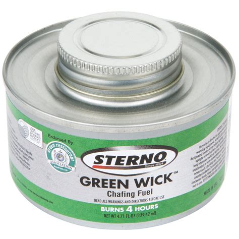 Sterno Hour Green Wick Chafing Fuel With Safety Twist Cap Case