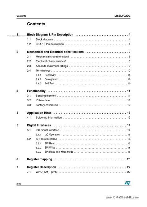 Lis Lv Dl Datasheet Pdf Mems Inertial Sensor