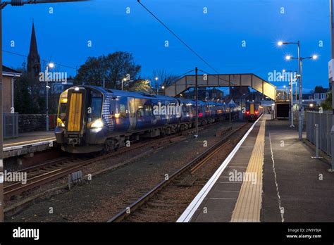 Scotrail Siemens Class 380 Electric Multiple Unit Trains At Largs Railway Station Ayrshire