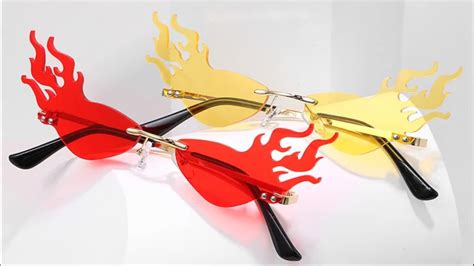 2020 New Hot Fire Flame Sunglasses Rimless Womens Sunglasses Man Buy