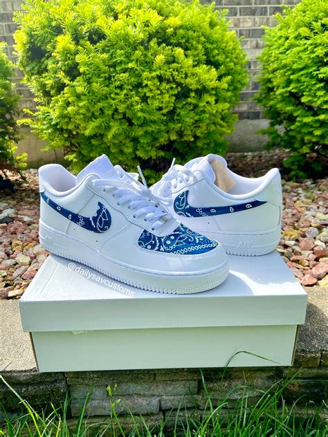Blue Bandana Air Force 1 Custom Bandana Air Force 1 Customs Etsy