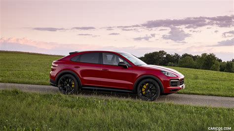 2021 Porsche Cayenne GTS Coupe Color Carmine Red Side Caricos