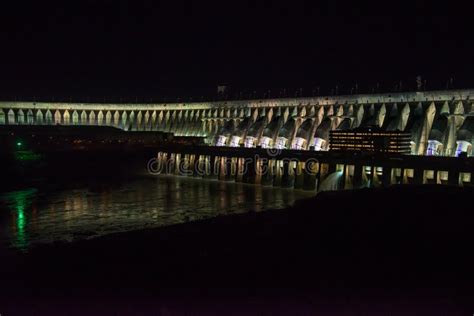 Illuminated Itaipu Dam Night Foz Stock Photos - Free & Royalty-Free ...