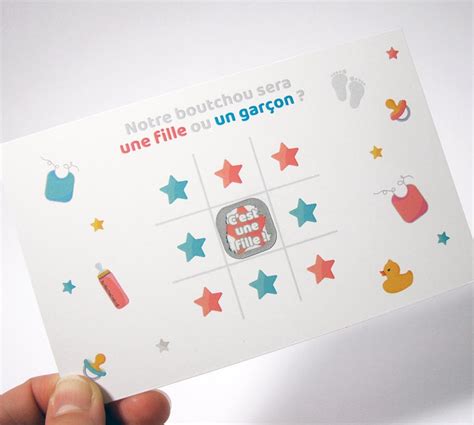 Mini Carte Gratter Annonce Grossesse Sexe Du B B Fille Ou Etsy France