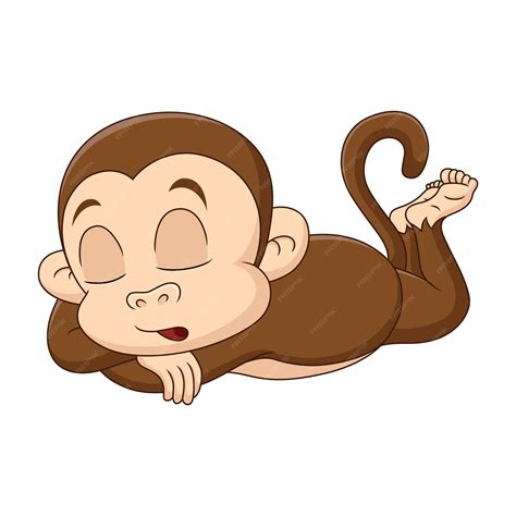 Premium Vector Cartoon Illustration Of A Monkey Sleeping