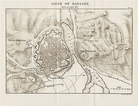 Siege Of Badajoz March And April An Antique Battle Plan