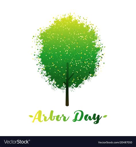 Arbor day logo with tree Royalty Free Vector Image