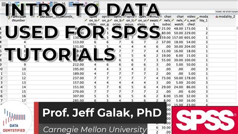 Introduction To Data File For Use With Spss Tutorials Spss Tutorial Video 1 Youtube