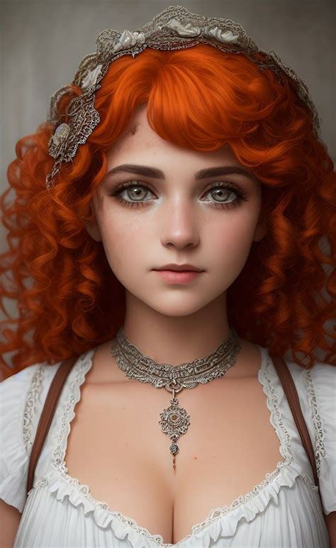 Girl Red Orange Hair Girl Sketch Beautiful Fantasy Art Cartoon