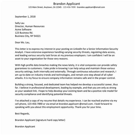 Cyber Security Cover Letter Template