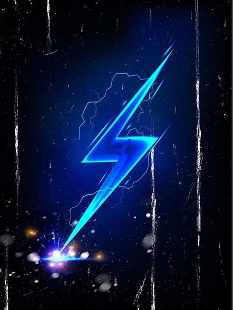 Download Electrifying Blue Neon Lightning Logo Wallpaper | Wallpapers.com